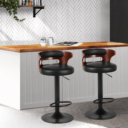  Nadia faux leather swivel bar stools - Set of 2 for versatile seating