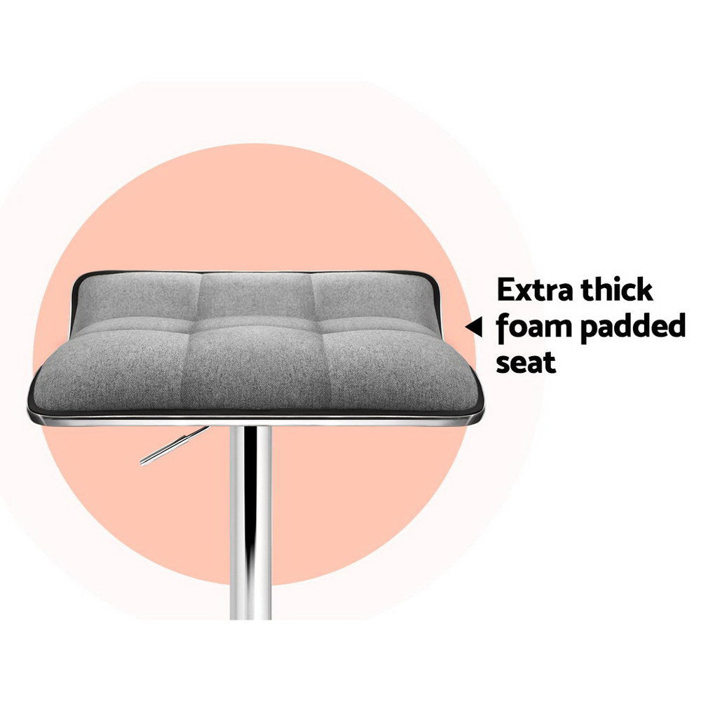 Blaze Linen fabric bar stool set of 2