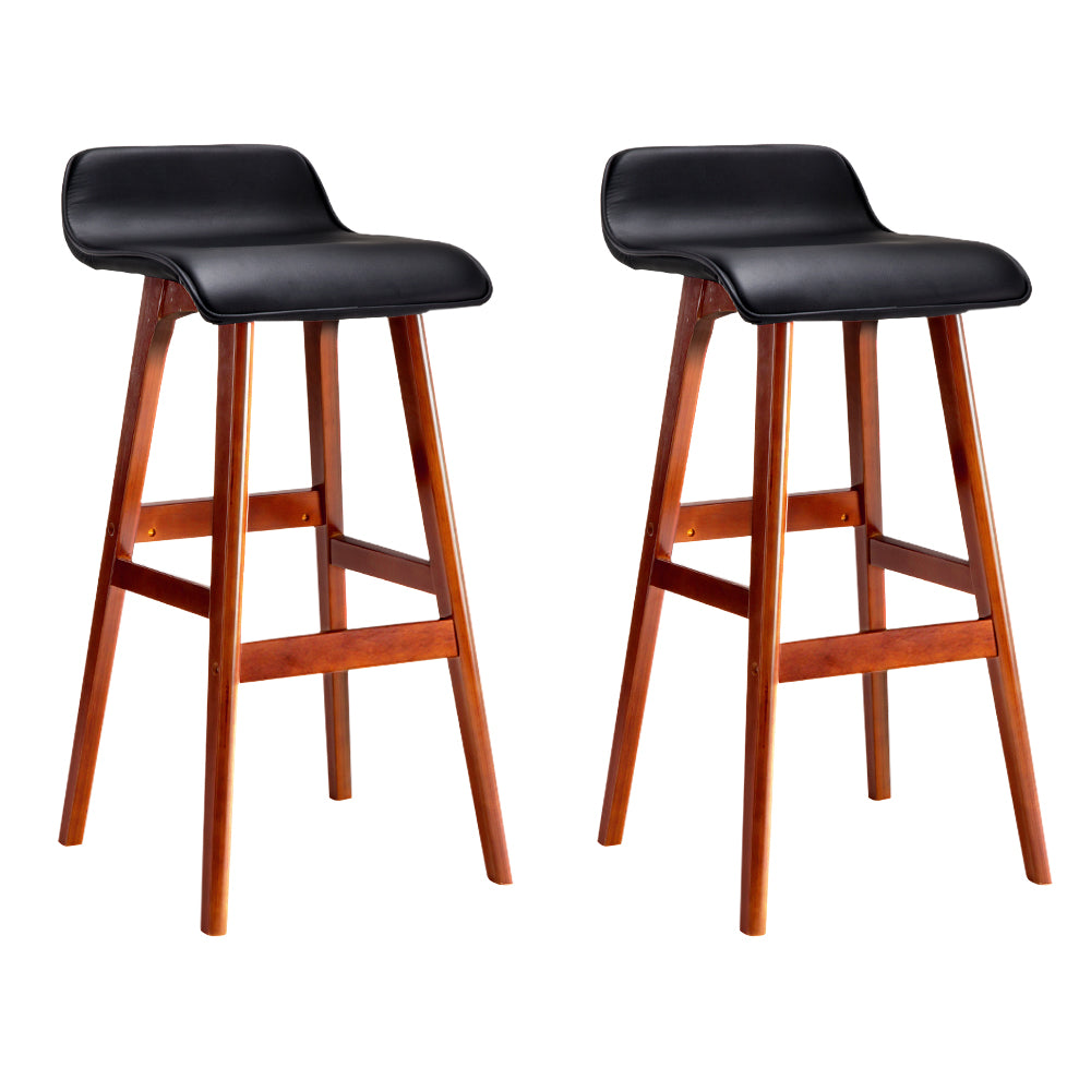Dawn black wooden legs bar stools set of 2