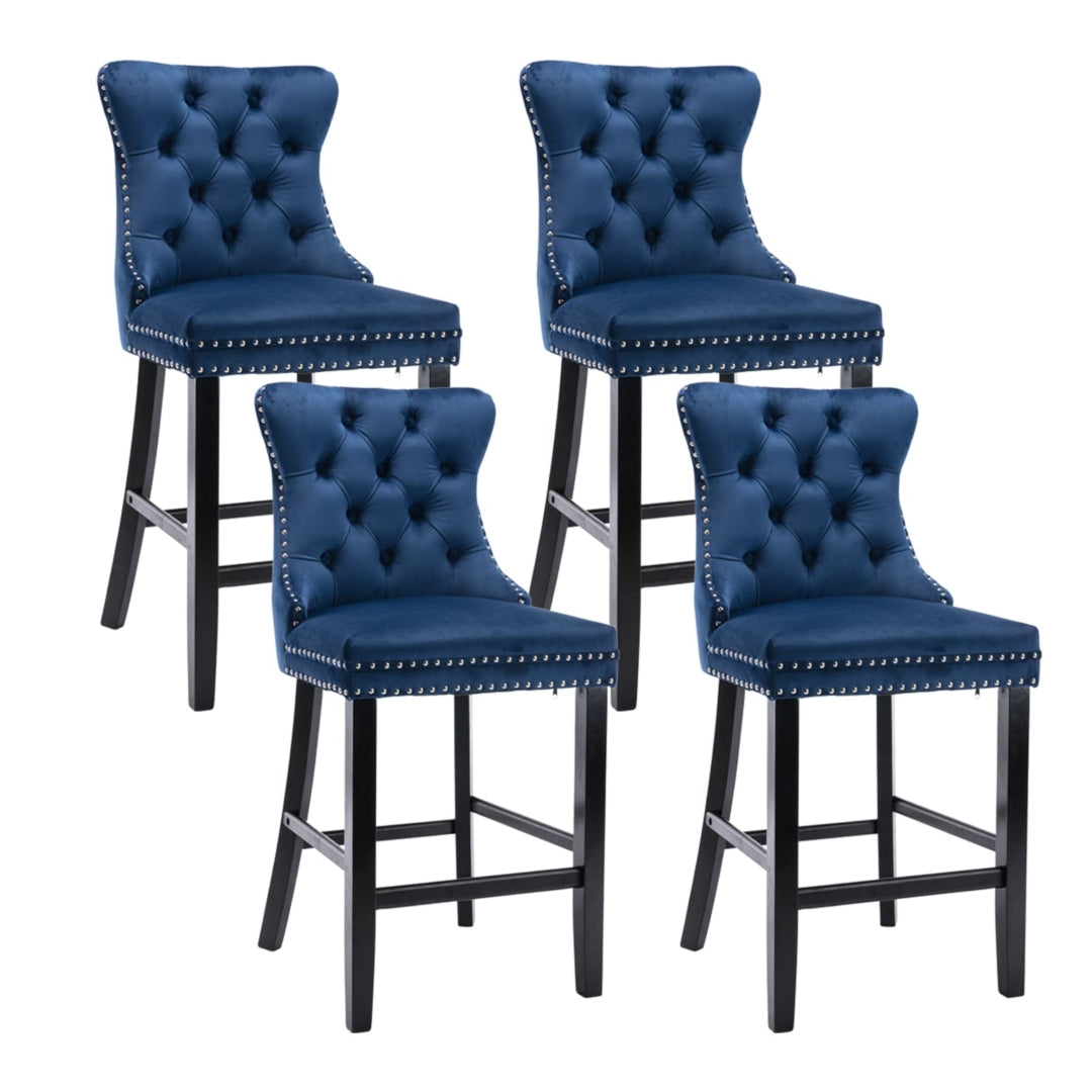 Flint Velvet Kitchen Bar Stools and chair with Studs set of 4